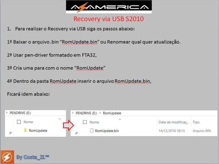 Azamerica S2010 Recovery modo usb STB